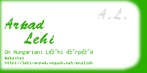 arpad lehi business card